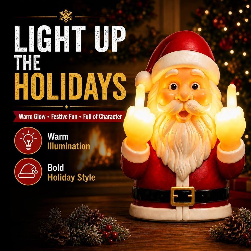 Middle Finger Santa Wall Lights⭐