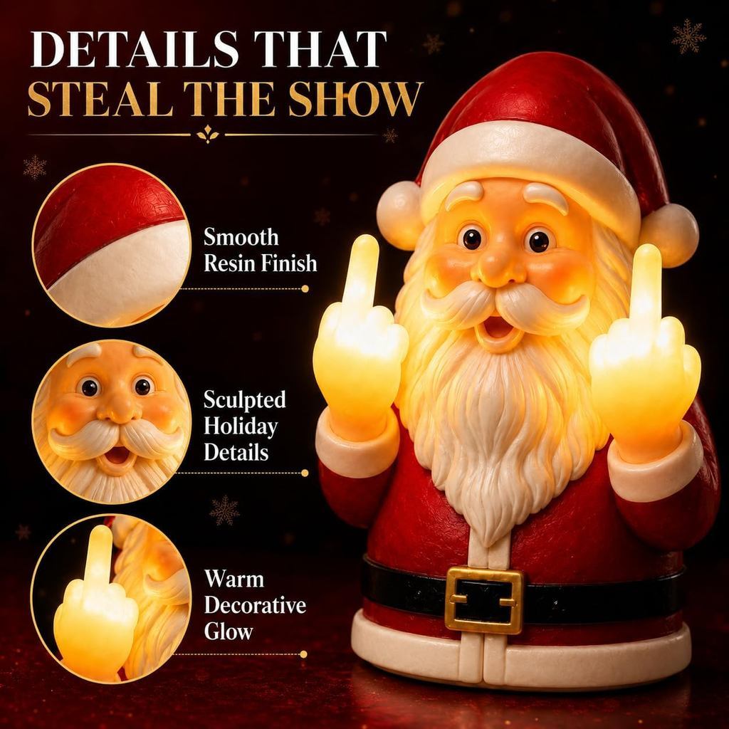 Middle Finger Santa Wall Lights⭐