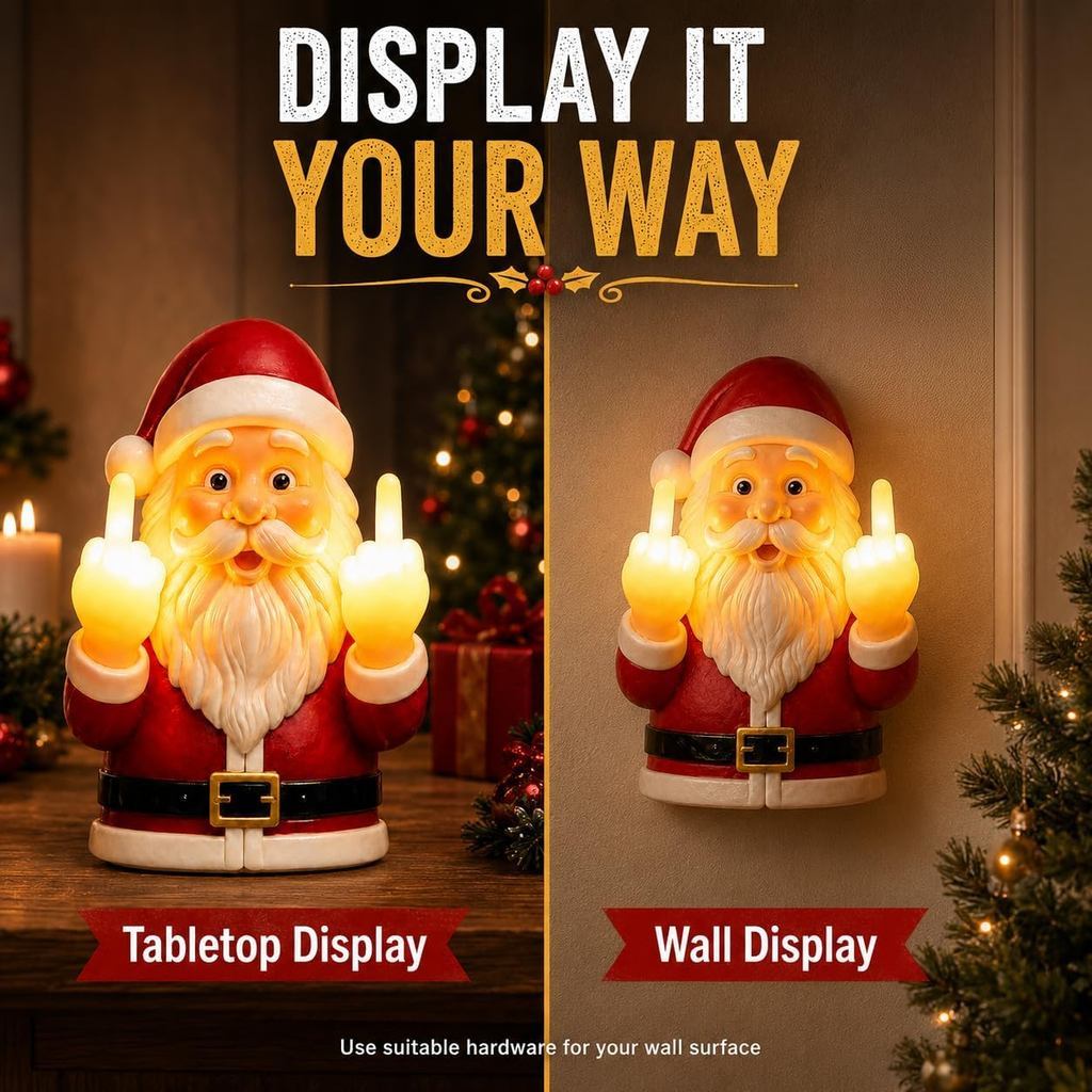 Middle Finger Santa Wall Lights⭐