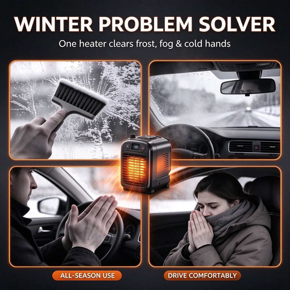 2-in-1 Portable Car Heater and Windshield Defroster