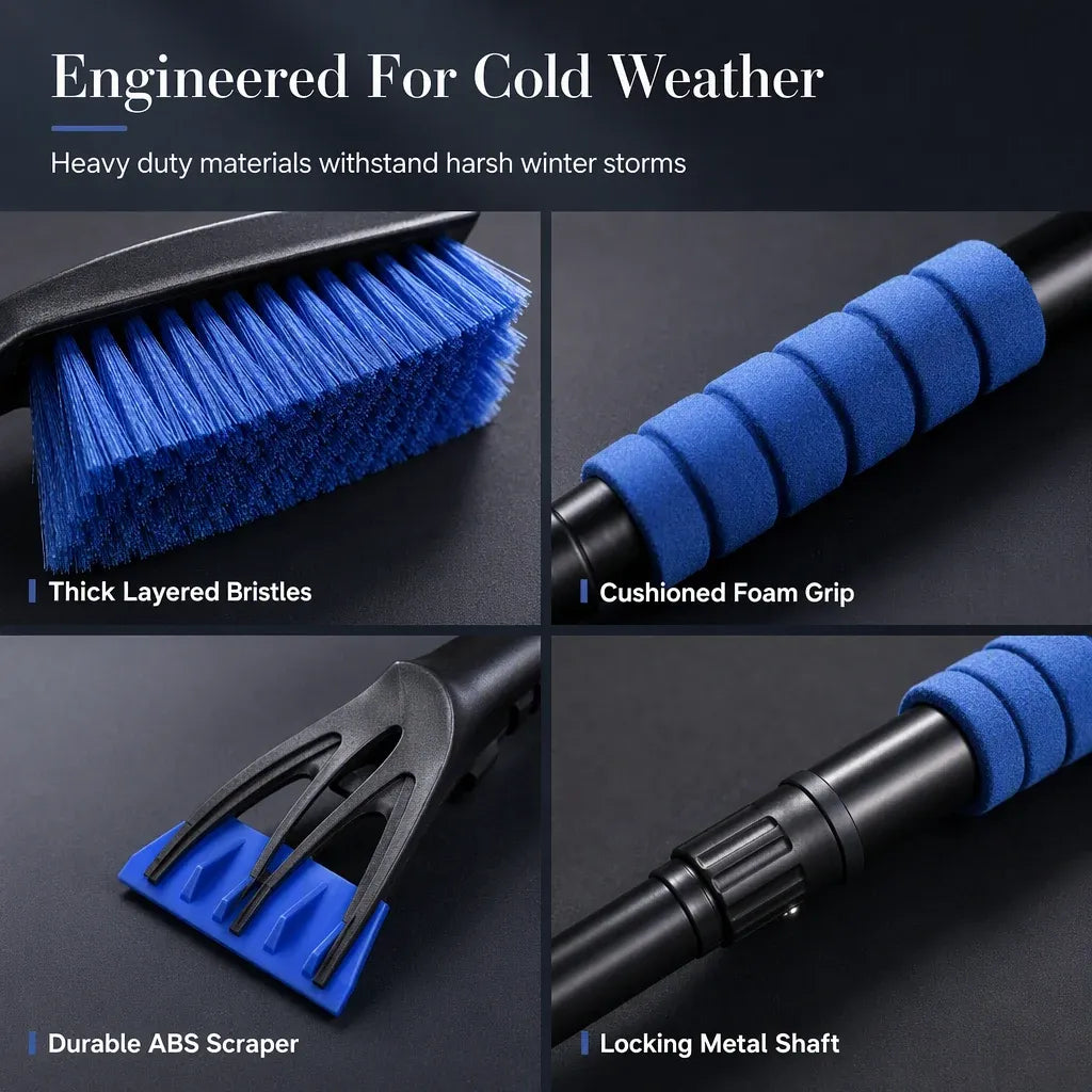 Extendable Car Snow Shovel with Snow Brush & Scraper