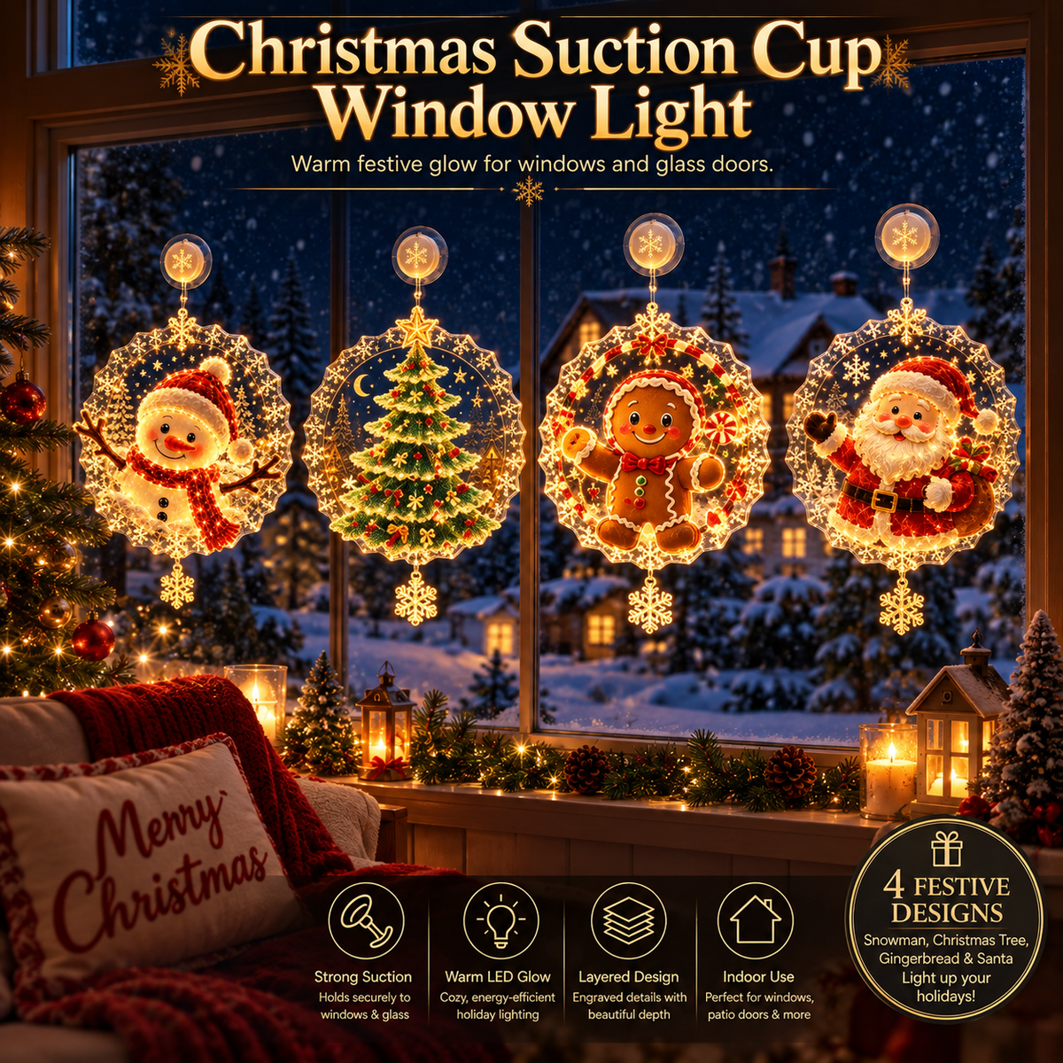 ⭐ Christmas Suction Cup Window Light