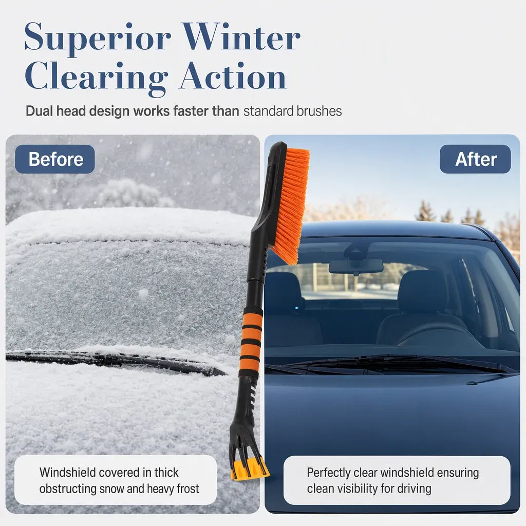 Extendable Car Snow Shovel with Snow Brush & Scraper