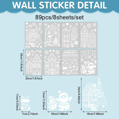 ⏳LAST DAY SALE ONLY $29.9!🎁🎄 Christmas Village Window Sticker Set