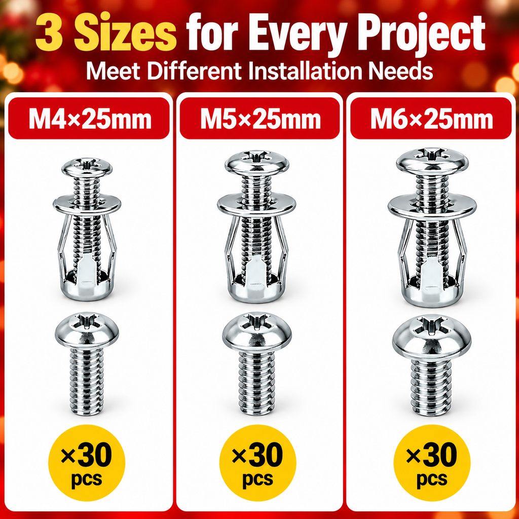 🧱 No Stud? No Problem. – 91-Piece Petal Jack Nut Kit with Installation Pliers