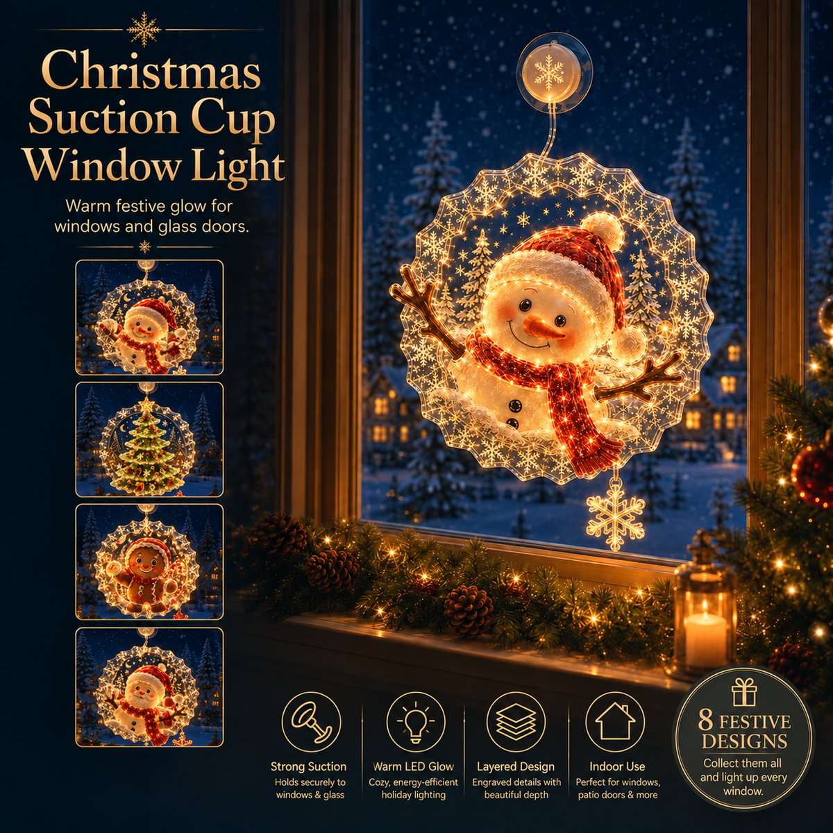 ⭐ Christmas Suction Cup Window Light