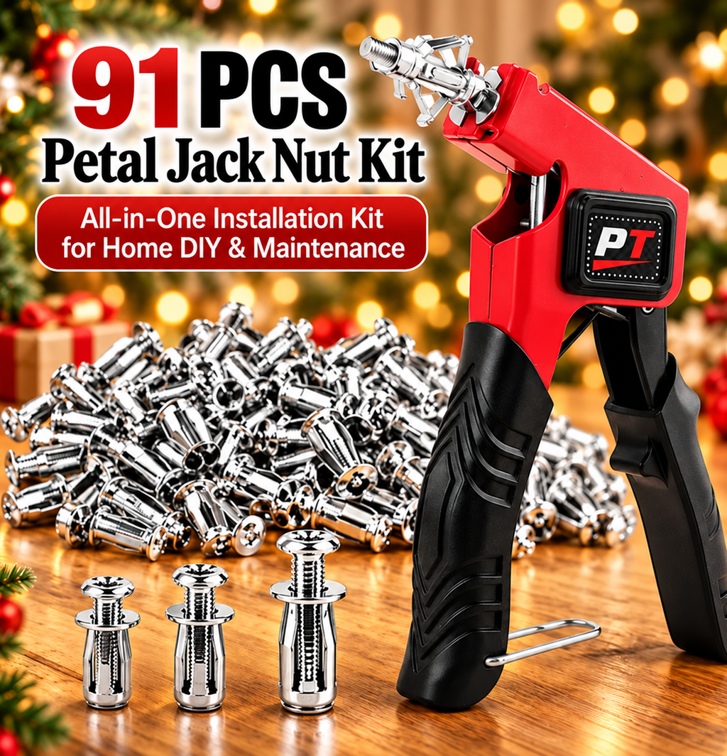 🧱 No Stud? No Problem. – 91-Piece Petal Jack Nut Kit with Installation Pliers
