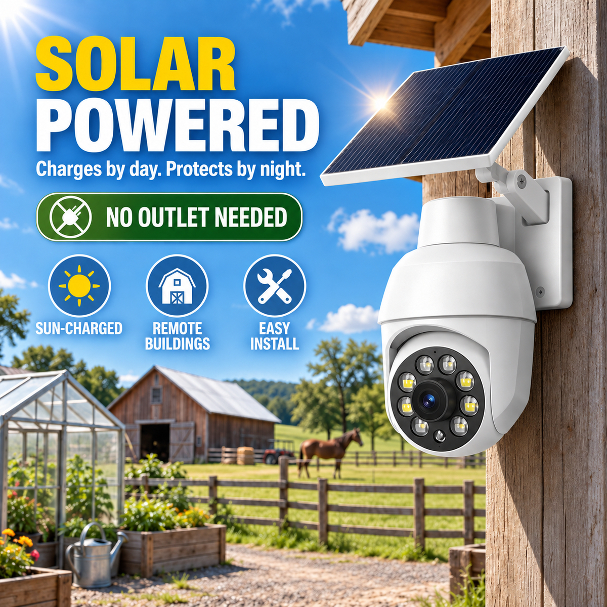 ⏰Final 6 Hours Sale 🔥🔥 - Solar-Powered Simulated Surveillance Camera Street Light