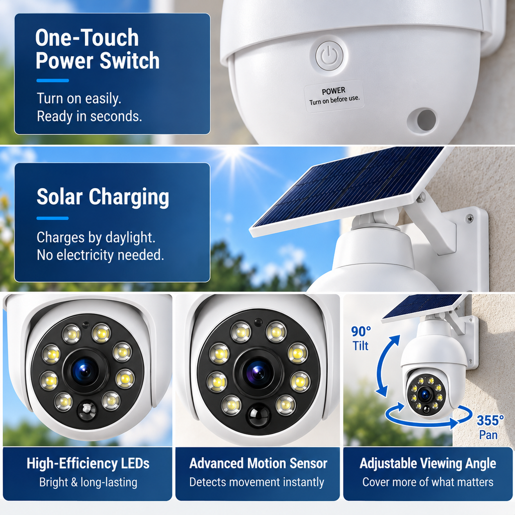 ⏰Final 6 Hours Sale 🔥🔥 - Solar-Powered Simulated Surveillance Camera Street Light