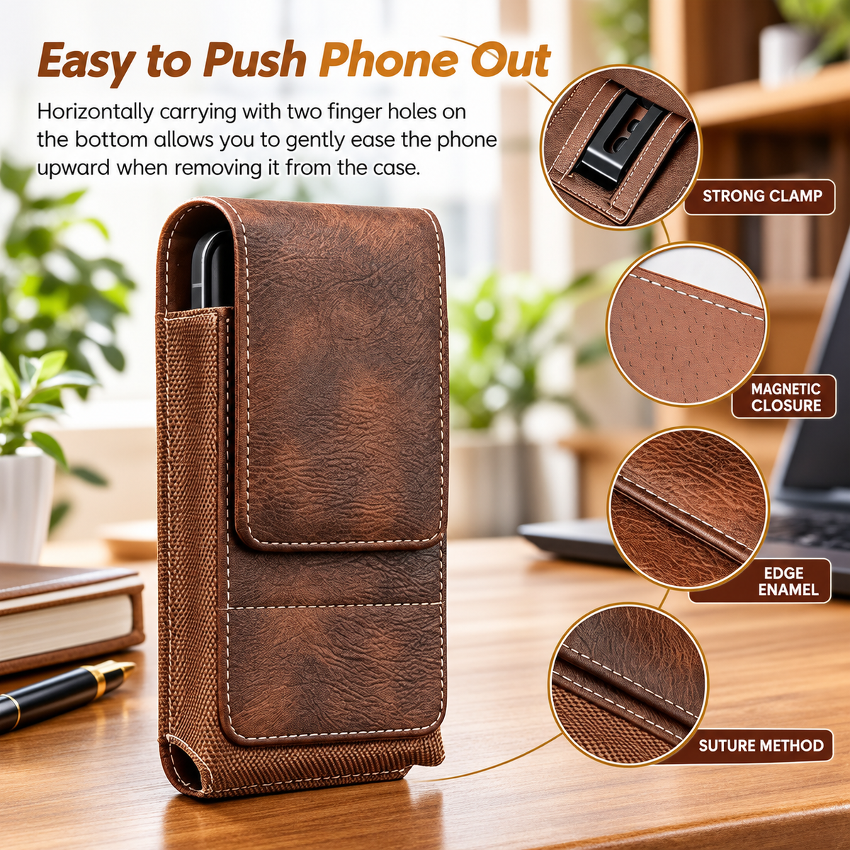 Ergonomic flip phone holster