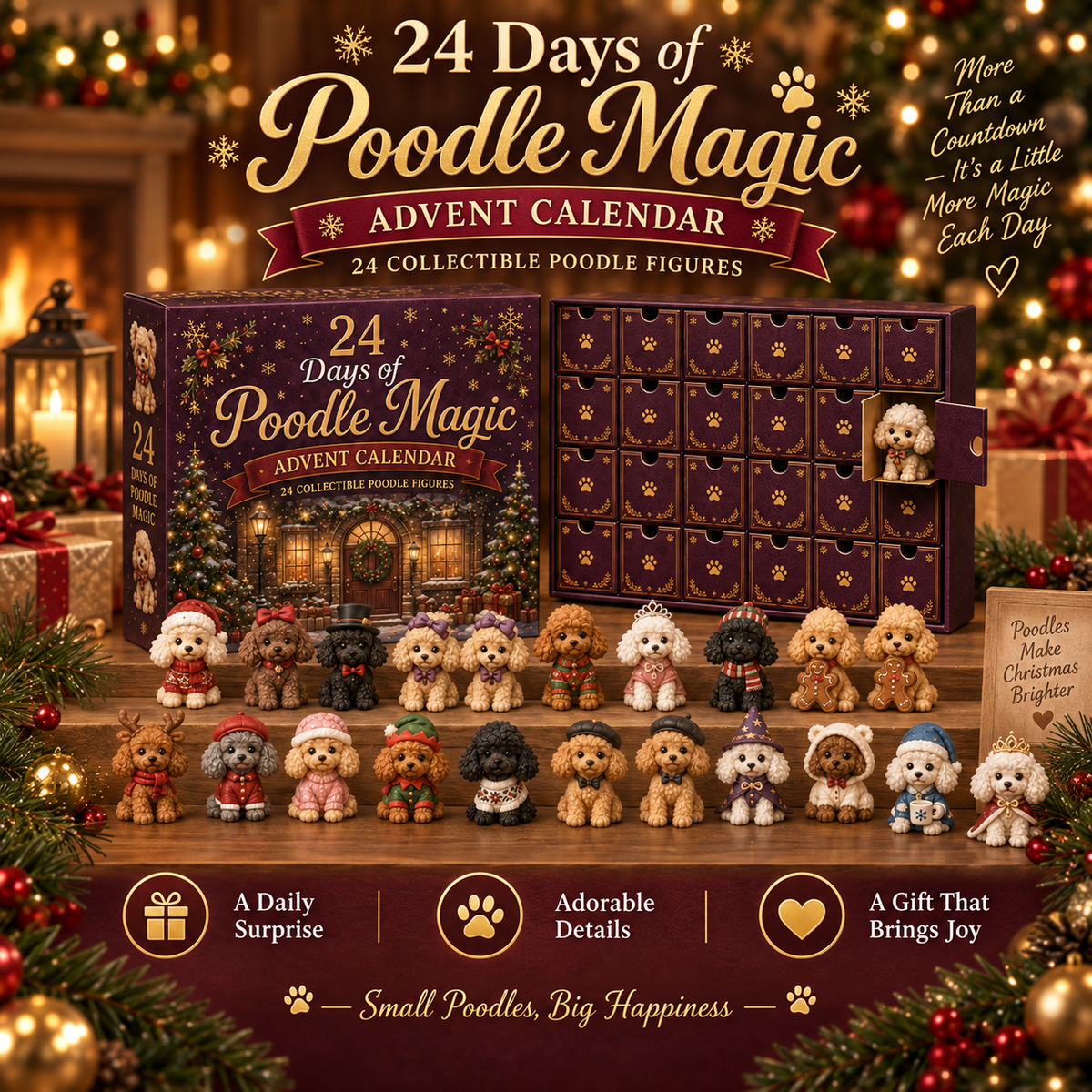 🎁 Poodle Lover’s 24-Day Christmas Advent Calendar 🐩❤️