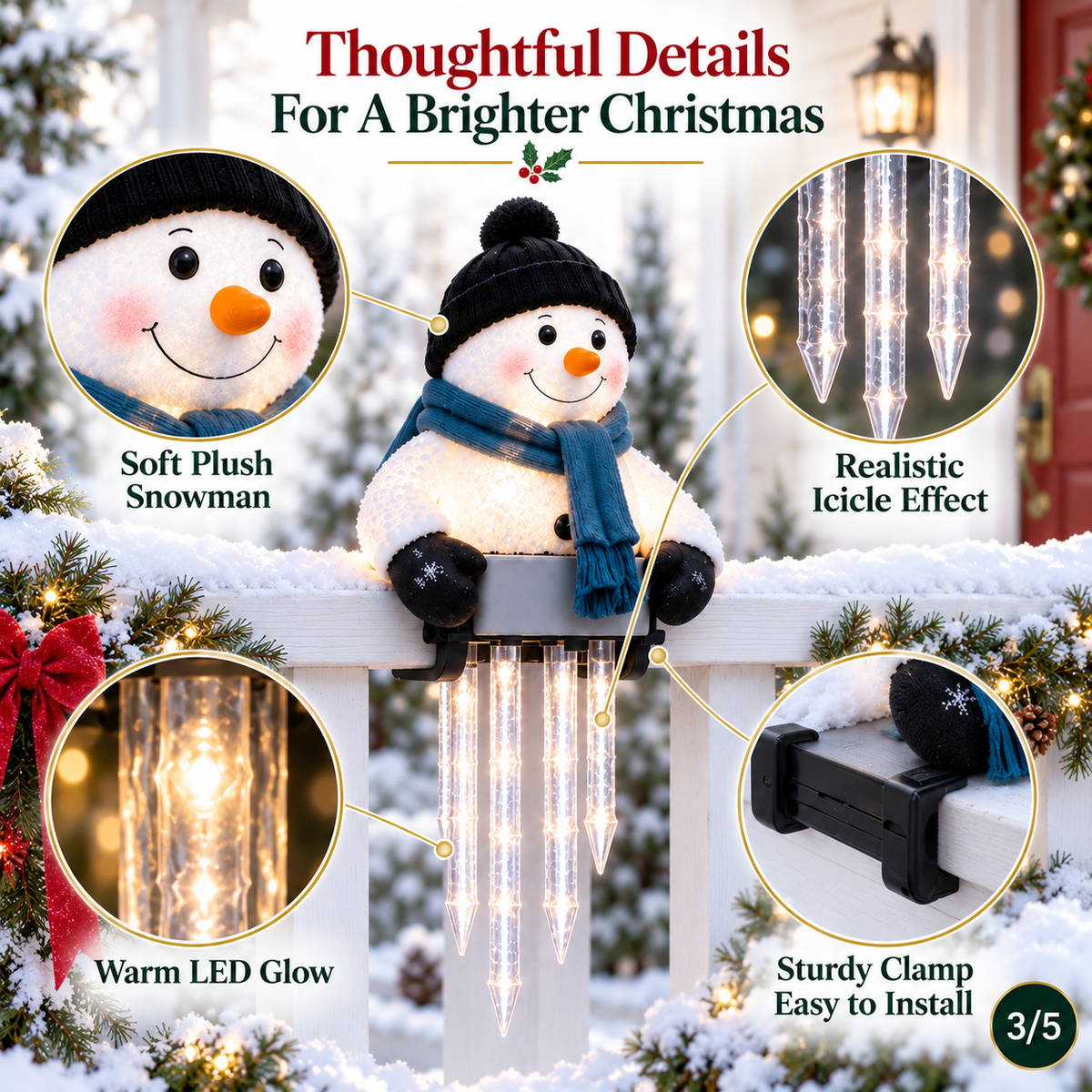 ⛄ WinterGlow Snowman Icicle Light Decor