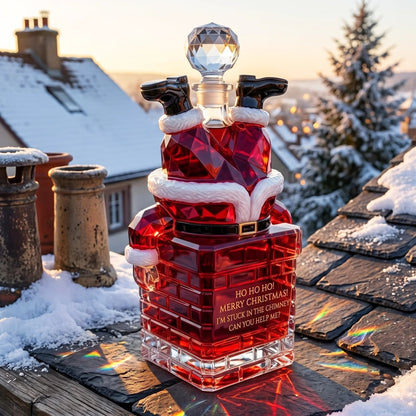 ⭐Santa Stuck in Chimney Decanter Whiskey Bottle