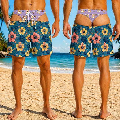 🔥 50% OFF🎁Funny Patriotic Men’s Swim Trunks – Personalized Wide Load Beach Shorts
