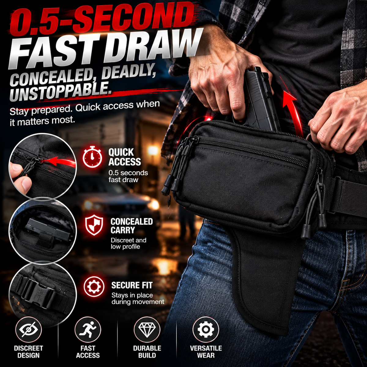 Tactical Concealed Carry Fanny Pack