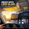 🌞🚗 2-in-1 Day & Night Anti-Glare Car Visor Extender – Reduce Sun Glare & Harsh Headlights, Height-Adjustable Mount & Independent Flip-Down Lenses 🛡