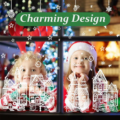 ⏳LAST DAY SALE ONLY $29.9!🎁🎄 Christmas Village Window Sticker Set