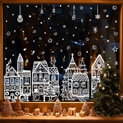 ⏳LAST DAY SALE ONLY $29.9!🎁🎄 Christmas Village Window Sticker Set