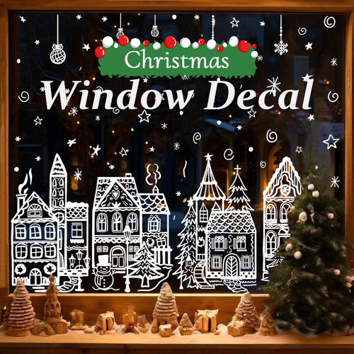 ⏳LAST DAY SALE ONLY $29.9!🎁🎄 Christmas Village Window Sticker Set