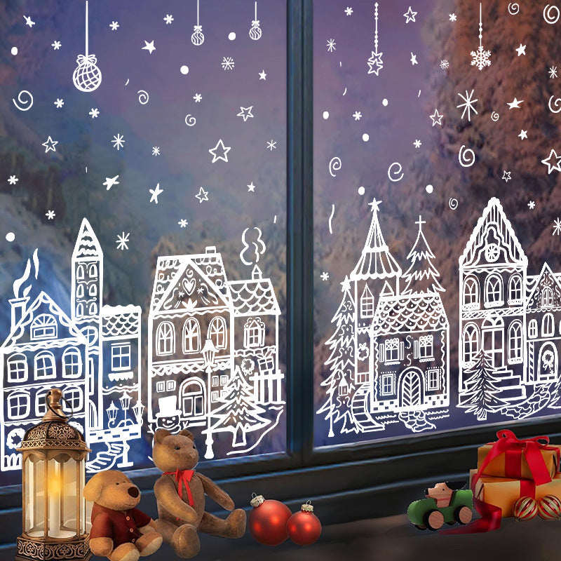 ⏳LAST DAY SALE ONLY $29.9!🎁🎄 Christmas Village Window Sticker Set