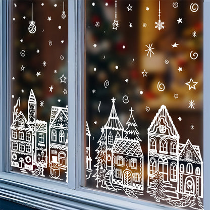 ⏳LAST DAY SALE ONLY $29.9!🎁🎄 Christmas Village Window Sticker Set