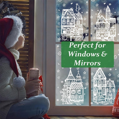 ⏳LAST DAY SALE ONLY $29.9!🎁🎄 Christmas Village Window Sticker Set