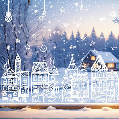 ⏳LAST DAY SALE ONLY $29.9!🎁🎄 Christmas Village Window Sticker Set