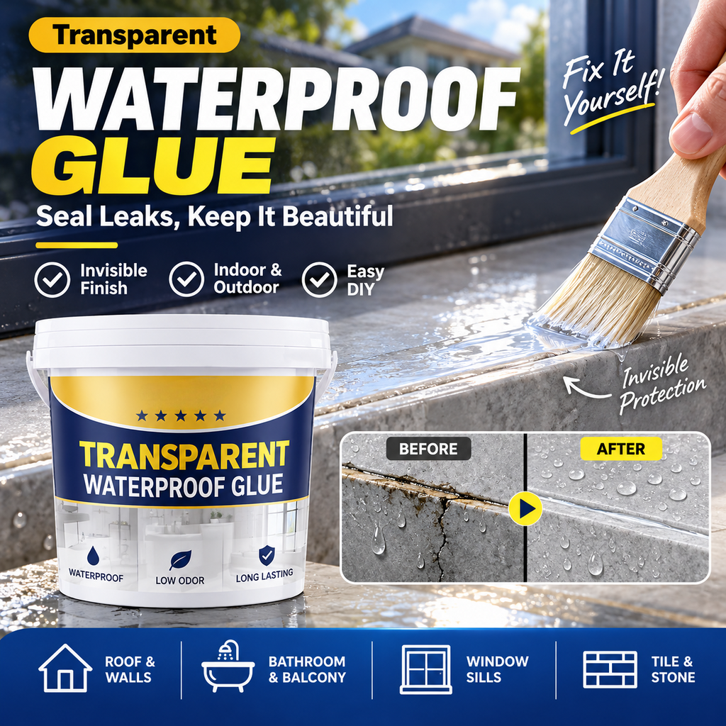 Transparent Waterproof Glue Coating Sealant for Bathroom Kitchen Roof and Windowsill Leak Repair with Brush