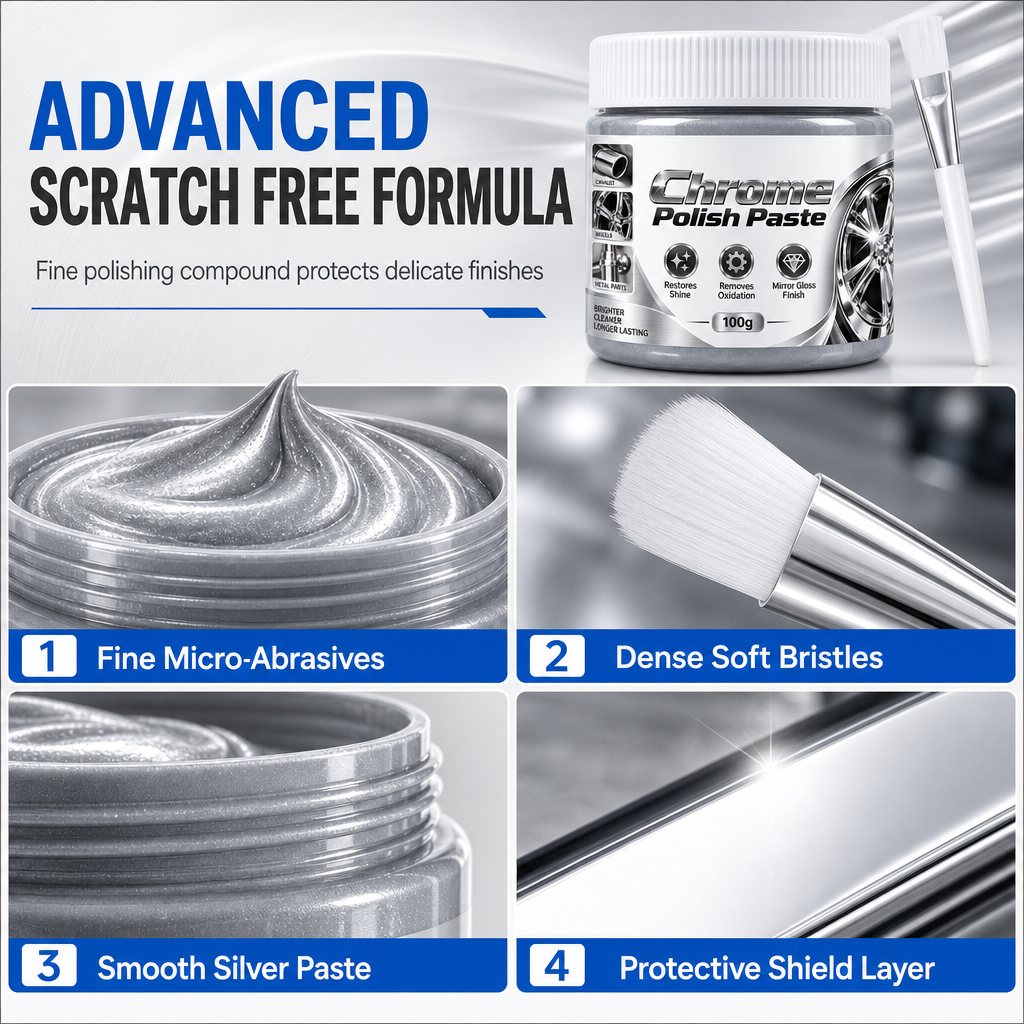 ✨Metal Chrome Polish & Restorer Paste with Brush